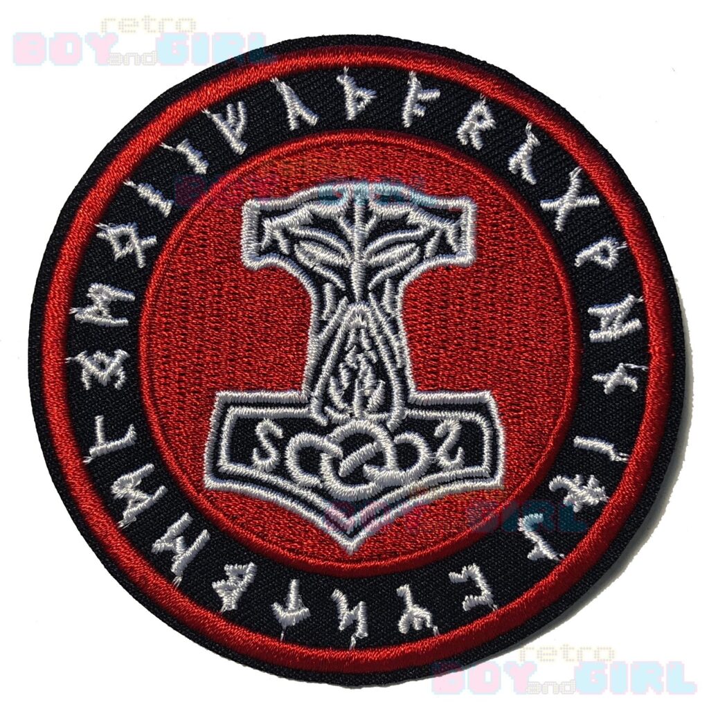 Parche Thor Hammer Mjolnir Patch Iron Head Transfer (7,5 cm aprox) viking rune