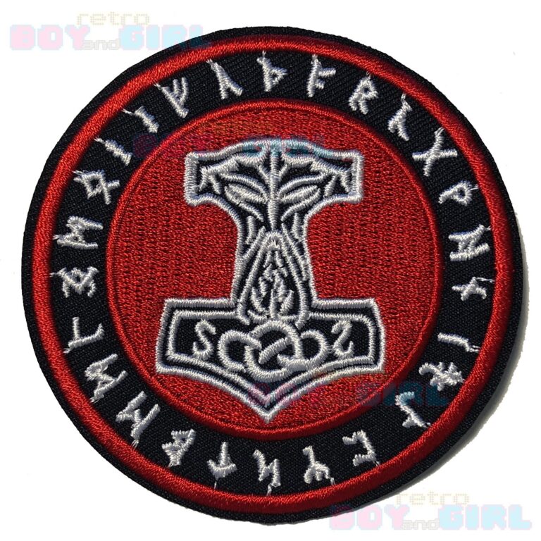 Parche Thor Hammer Mjolnir Patch Iron Head Transfer (7,5 cm aprox) viking rune
