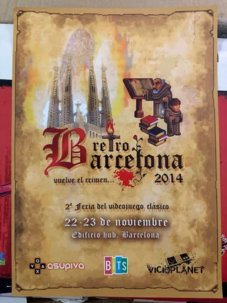 Póster Cartel Retro Barcelona 2014